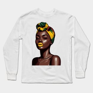 Black Woman Afrocentric Long Sleeve T-Shirt